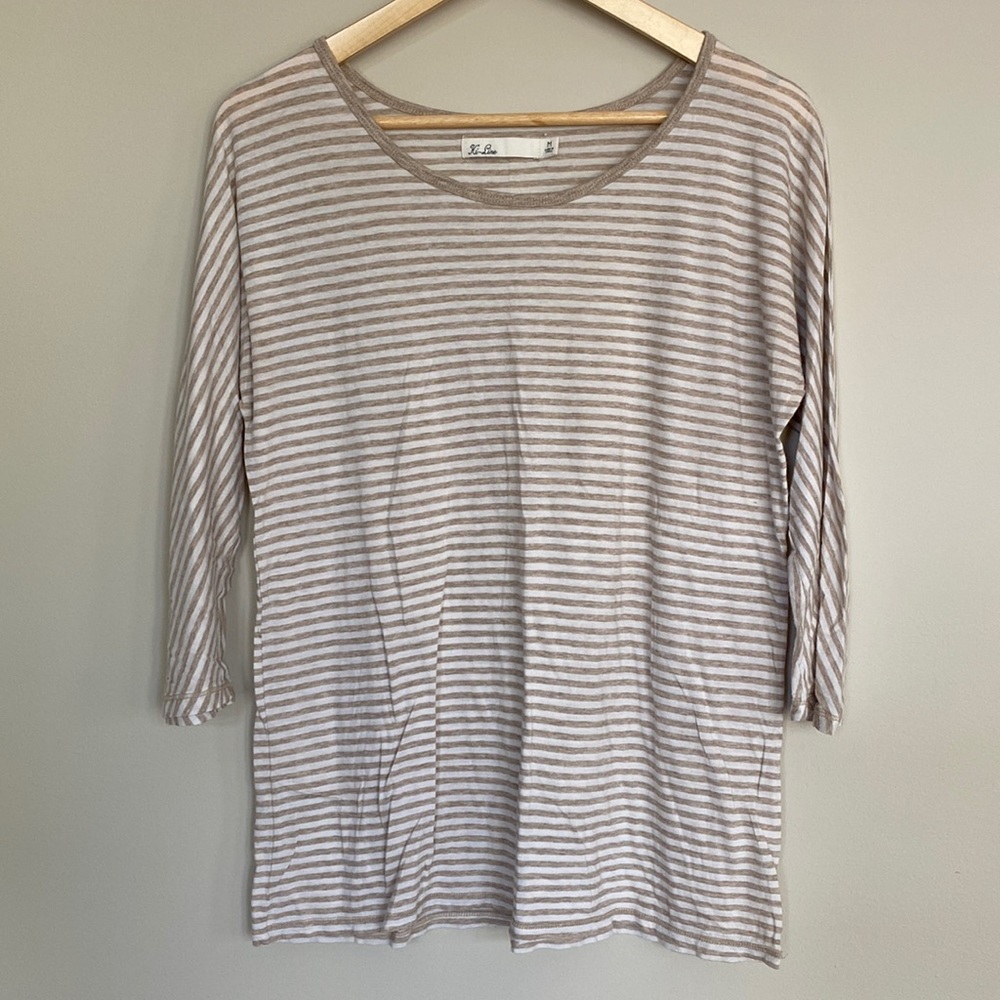 Madewell Striped Three-Quarter Sleeve Shirt